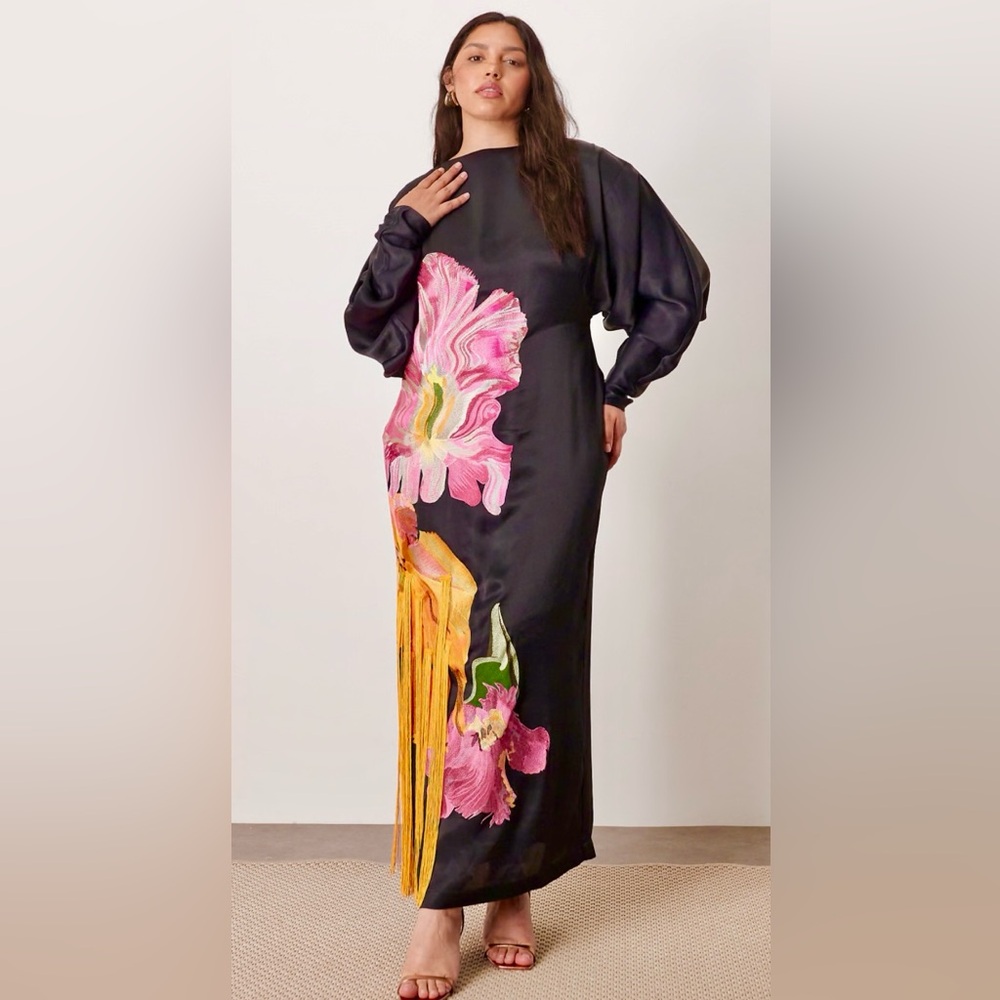 ASOS ARRANGE Floral Embroidered Maxi Dress - Picture 16 of 16